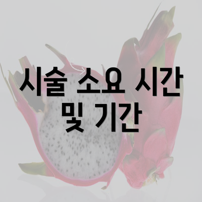 시술 소요 시간 및 기간