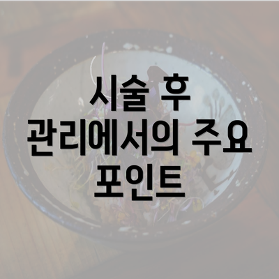 시술 후 관리에서의 주요 포인트