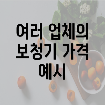 여러 업체의 보청기 가격 예시