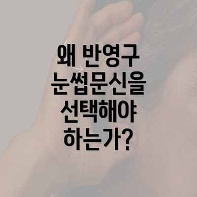 왜 반영구 눈썹문신을 선택해야 하는가?