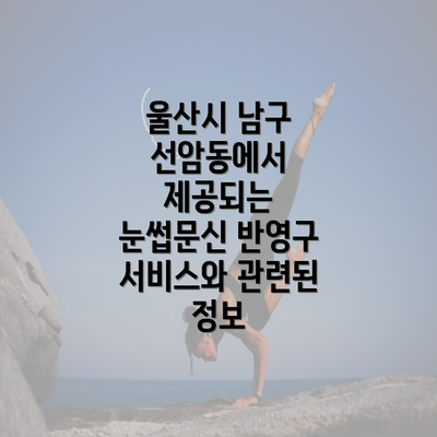 울산시 남구 선암동에서 제공되는 눈썹문신 반영구 서비스와 관련된 정보