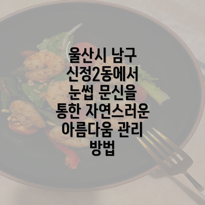 울산시 남구 신정2동에서 눈썹 문신을 통한 자연스러운 아름다움 관리 방법