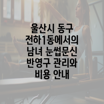 울산시 동구 전하1동에서의 남녀 눈썹문신 반영구 관리와 비용 안내