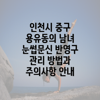 인천시 중구 용유동의 남녀 눈썹문신 반영구 관리 방법과 주의사항 안내