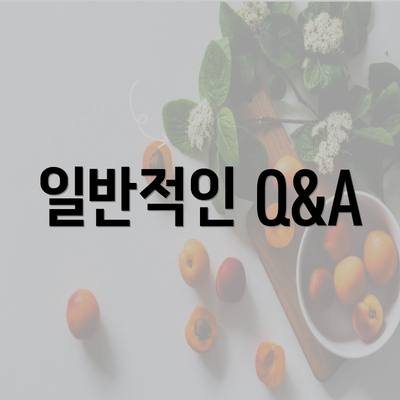 일반적인 Q&A