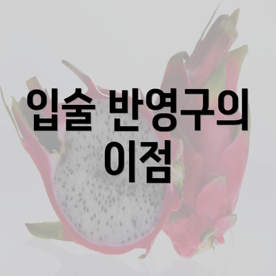 입술 반영구의 이점