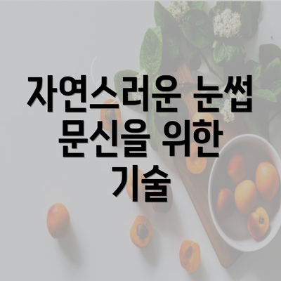 자연스러운 눈썹 문신을 위한 기술