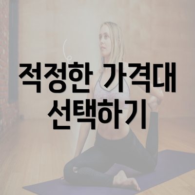 적정한 가격대 선택하기