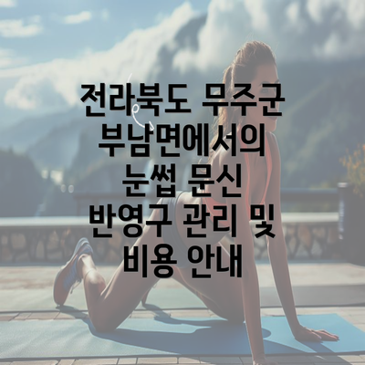 전라북도 무주군 부남면에서의 눈썹 문신 반영구 관리 및 비용 안내