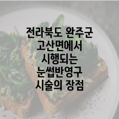 전라북도 완주군 고산면에서 시행되는 눈썹반영구 시술의 장점