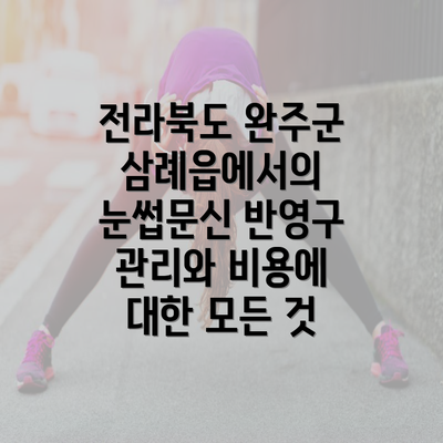 전라북도 완주군 삼례읍에서의 눈썹문신 반영구 관리와 비용에 대한 모든 것