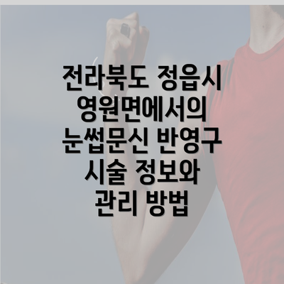 전라북도 정읍시 영원면에서의 눈썹문신 반영구 시술 정보와 관리 방법