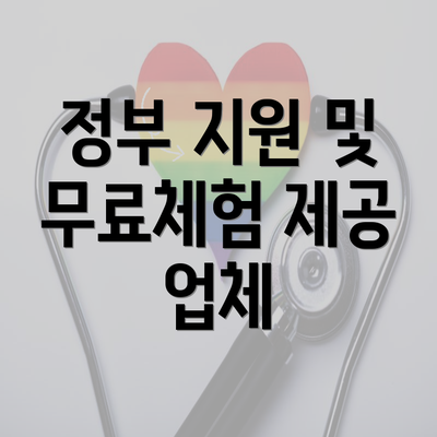 정부 지원 및 무료체험 제공 업체