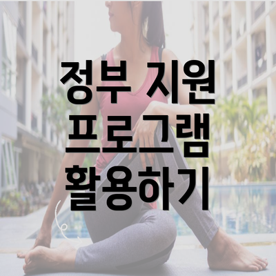 정부 지원 프로그램 활용하기