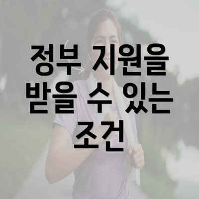 정부 지원을 받을 수 있는 조건