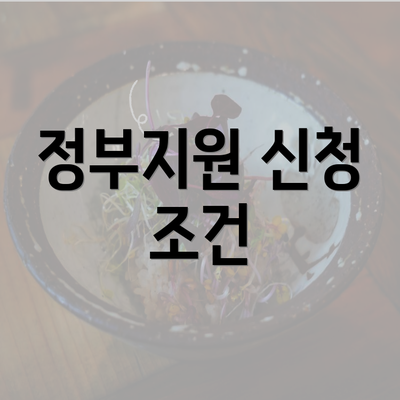 정부지원 신청 조건