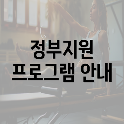 정부지원 프로그램 안내