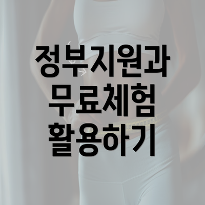 정부지원과 무료체험 활용하기