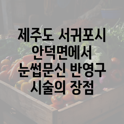 제주도 서귀포시 안덕면에서 눈썹문신 반영구 시술의 장점