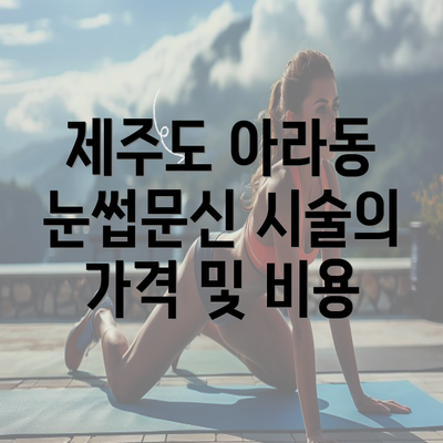 제주도 아라동 눈썹문신 시술의 가격 및 비용