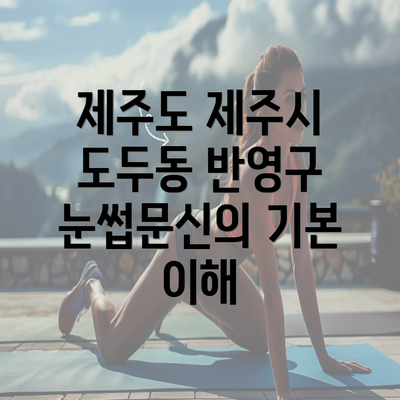 제주도 제주시 도두동 반영구 눈썹문신의 기본 이해