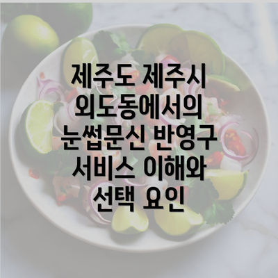 제주도 제주시 외도동에서의 눈썹문신 반영구 서비스 이해와 선택 요인