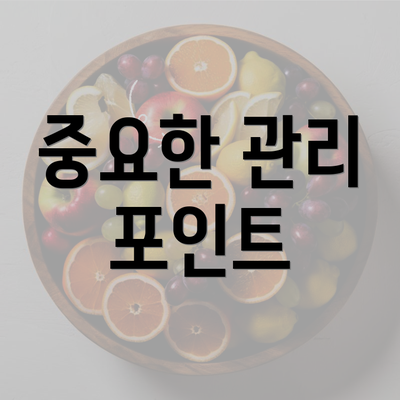 중요한 관리 포인트