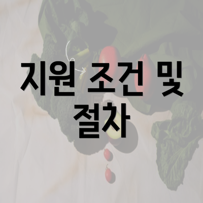 지원 조건 및 절차