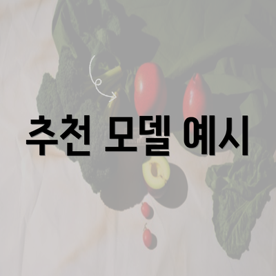 추천 모델 예시