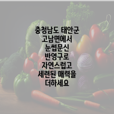 충청남도 태안군 고남면에서 눈썹문신 반영구로 자연스럽고 세련된 매력을 더하세요