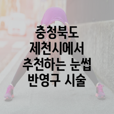 충청북도 제천시에서 추천하는 눈썹 반영구 시술