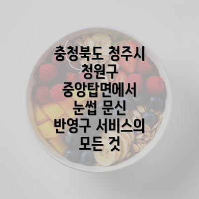 충청북도 청주시 청원구 중앙탑면에서 눈썹 문신 반영구 서비스의 모든 것