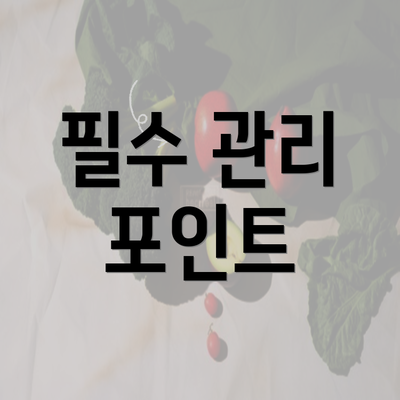 필수 관리 포인트