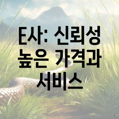 E사: 신뢰성 높은 가격과 서비스