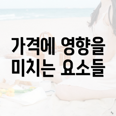 가격에 영향을 미치는 요소들