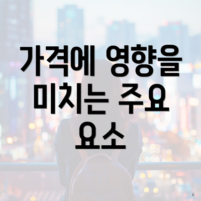 가격에 영향을 미치는 주요 요소