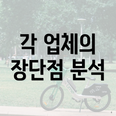 각 업체의 장단점 분석