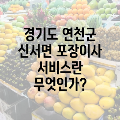 경기도 연천군 신서면 포장이사 서비스란 무엇인가?