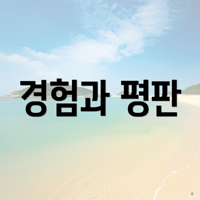 경험과 평판