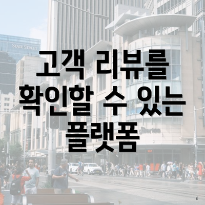 고객 리뷰를 확인할 수 있는 플랫폼