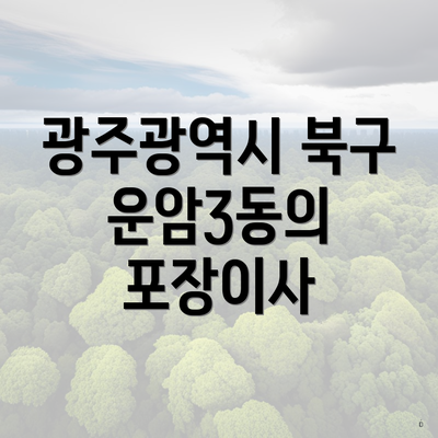 광주광역시 북구 운암3동의 포장이사