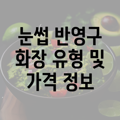 눈썹 반영구 화장 유형 및 가격 정보