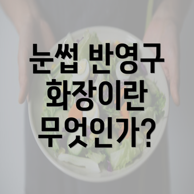 눈썹 반영구 화장이란 무엇인가?