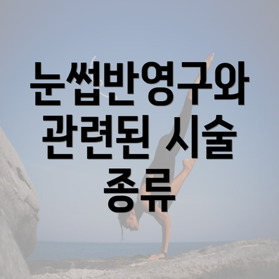 눈썹반영구와 관련된 시술 종류