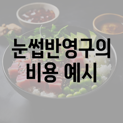 눈썹반영구의 비용 예시