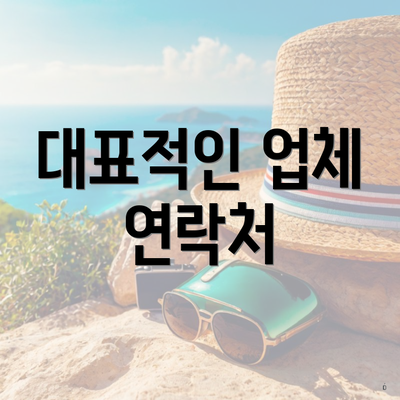 대표적인 업체 연락처