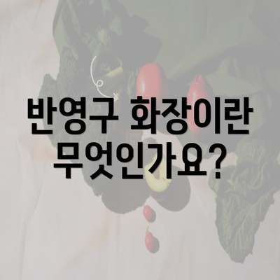 반영구 화장이란 무엇인가요?