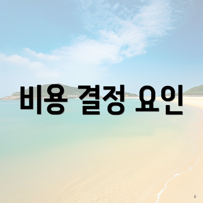 비용 결정 요인