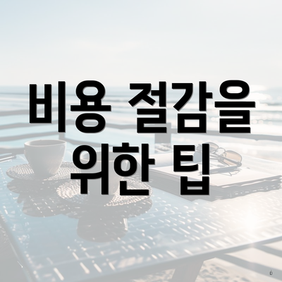 비용 절감을 위한 팁