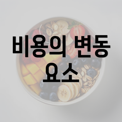 비용의 변동 요소